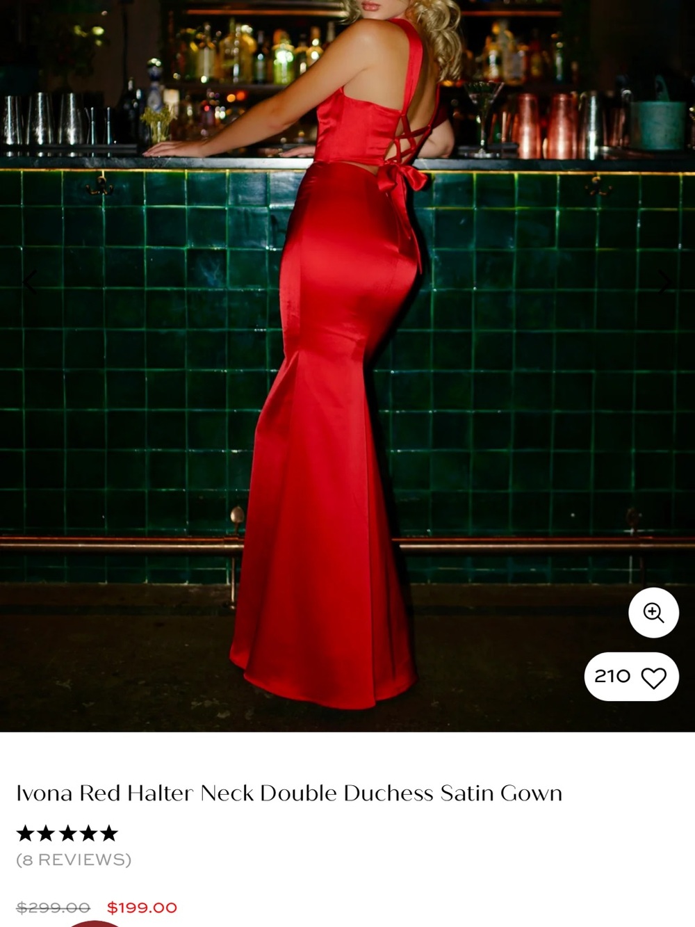 Azazie Red Double-Duchess Satin Maxi Skirt Gown